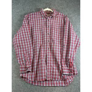 VTG 90s J.Crew Oarsman Plaid Flannel Button Down Shirt Men Large Rugged Heritage